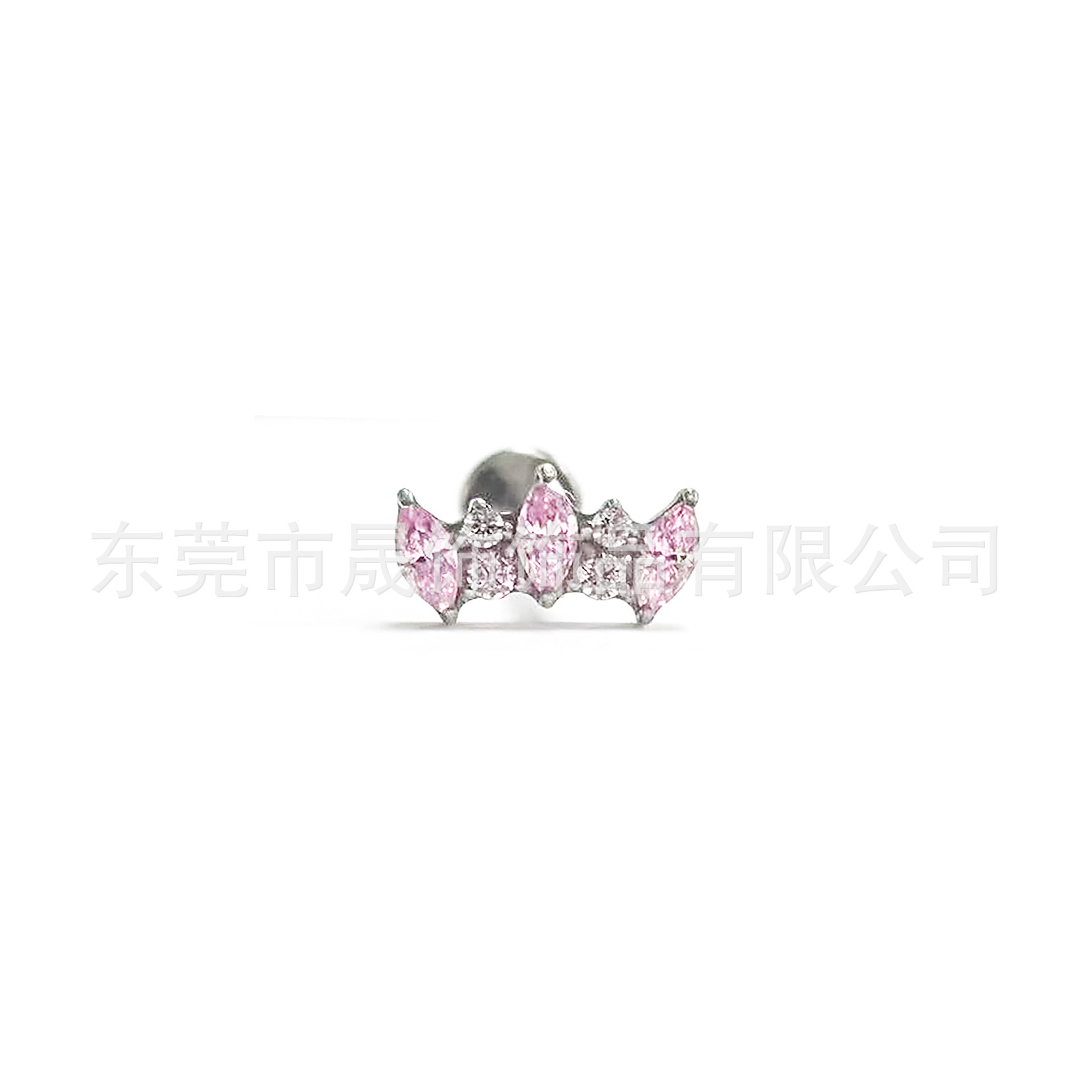 F136 Titanium Alloy Crown 马眼 Ear Stud Studded 5A Cubic Zirconia Helix Cartilage Stud G23 Titanium Internal Thread Labret Stud Piercing Jewelry