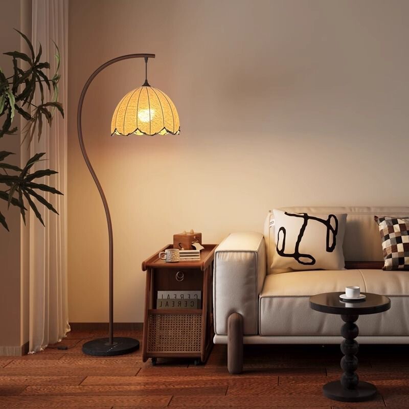 Floor Lamp Next to the Sofa in the Living Room, High-End French Mid-Century Style Bedroom Bedside Atmosphere Lamp, B&B Retro Fishing Lamp