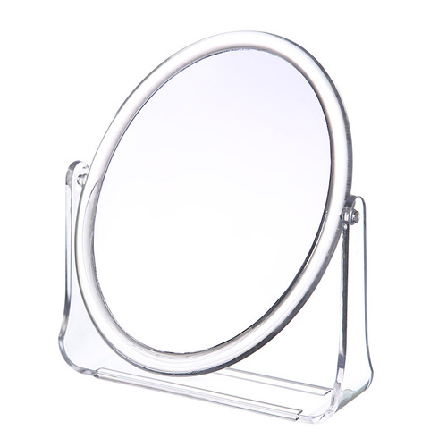 ins square transparent makeup mirror student dormitory desktop vanity mirror rotatable desktop round mirror with stand