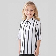 SAMGAMIBABY跨境童装批发春秋女童连衣裙长袖条纹衬衫裙儿童裙子