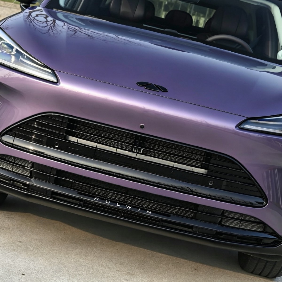 Suitable for Chery Fengyun T9L car logo modification, blackened front car logo with metal cover, Black Warrior decorative car sticker