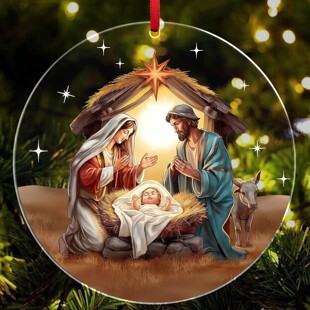 Cross Border Creative Christmas Tree Decoration Acrylic Ornament Gift-car Rearview Mirror Hanging Ornament