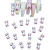 Cartoon resin, rabbit, cute three dimensional fuchsia nail decoration, new collection, white rabbit