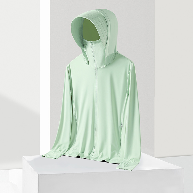 Hombre y mujer desmontables chaqueta protector solar hielo anti-UV al aire libre chaqueta de piel logotipo impresa