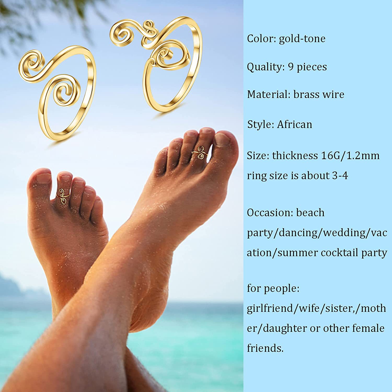 Zircon Inlay Material Toe Rings Classification Brass Inlay Geometric Zircon Toe Rings
