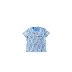 女性用の高級半袖Tシャツ、太ったmm向けの個性的なコントラストレター刺繍、ゆったりとしたファッショナブルで多用途なトップス
