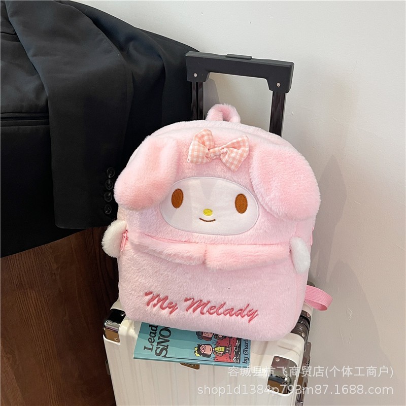 メーカー卸売ベルベットバッグ玩具クロミ斜めショルダーバッグいちご熊ぬいぐるみ日系ハンドバッグサンリオ|undefined