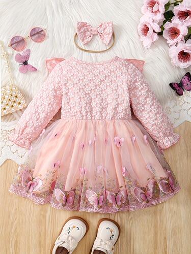 2 pieces Girls' New Autumn Lace Edge Jacquard Texture Small