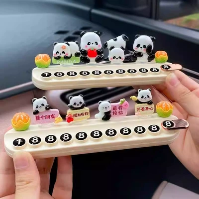Avtomobil Yaradıcı Müvəqqəti Dayanacaq Nömrə Nişanı Şirin Panda Avtomobil Telefon Lövhəsi Dekorasiya