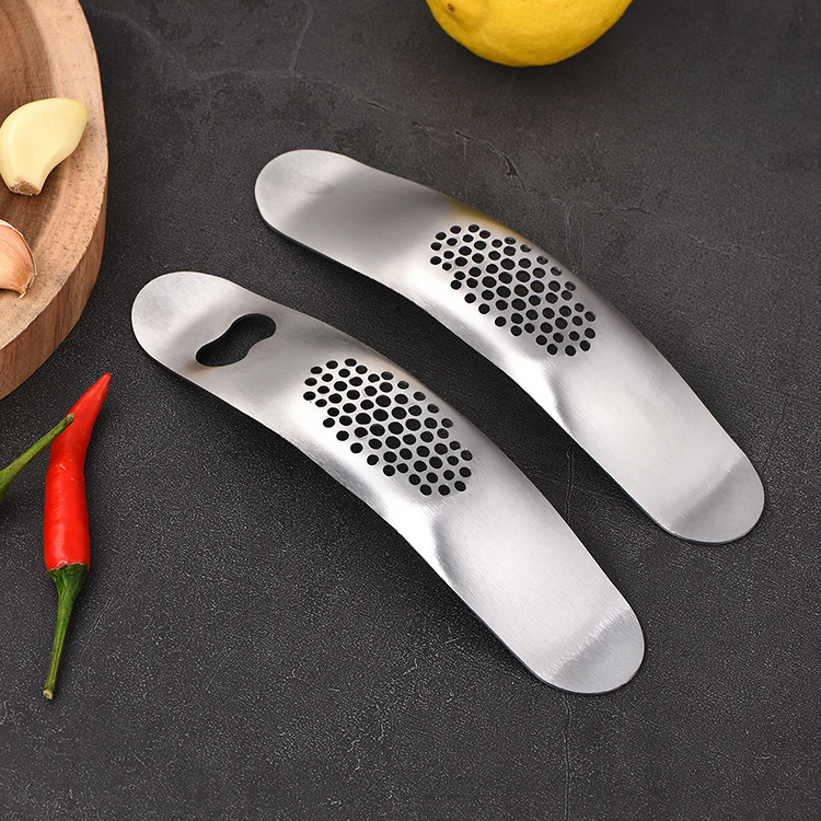 Stainless Steel Boat-Shaped Garlic Press, Garlic Press, Manual Garlic Press, Kitchen Gadget