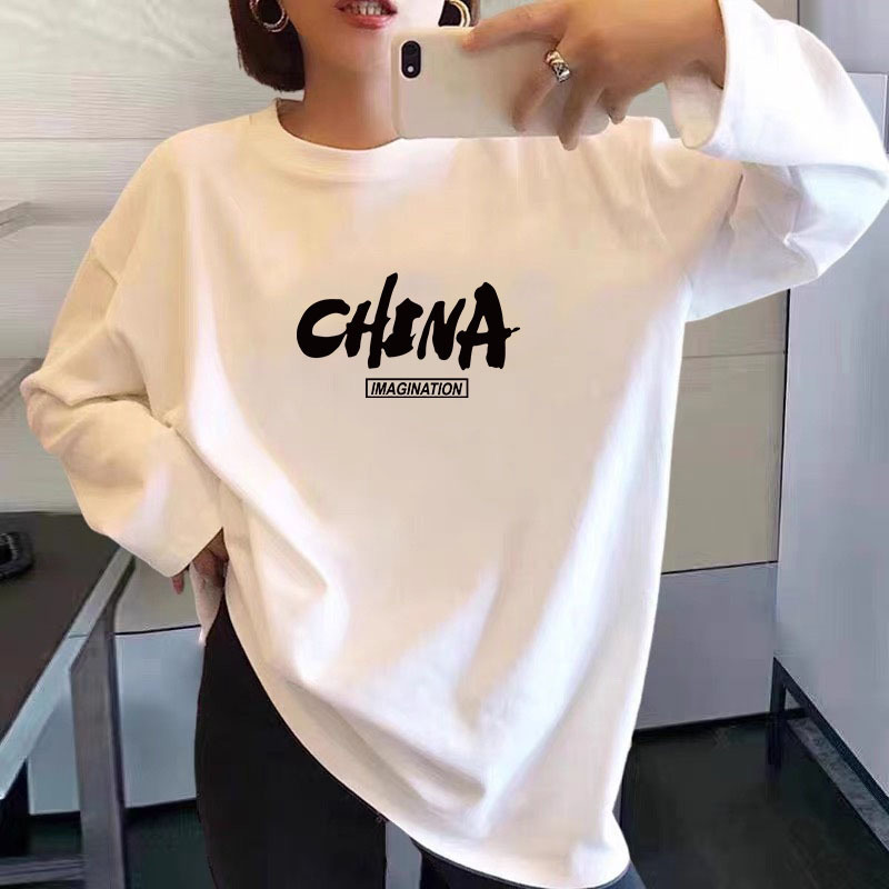 2024 nueva camiseta blanca de manga larga para mujer de comercio exterior