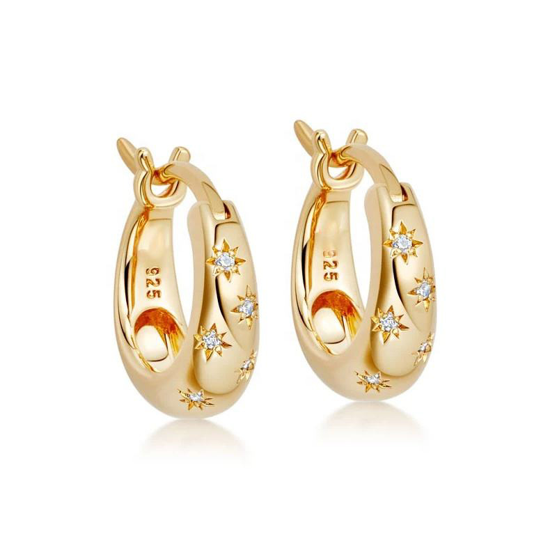 3g Weight 925 Sterling Silver Ear Needle Material 1 Pair 925 Sterling Silver 925 Sterling Silver Earrings Star Earrings