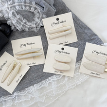 时尚简约合金滴釉发夹网红博主同款美妆边夹新款百搭刘海夹碎发卡