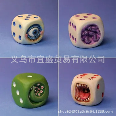Cross-border Demon Dice Horror Atmosphere Party Ornaments Home Garden Dice Decorations Design Halloween Demon
