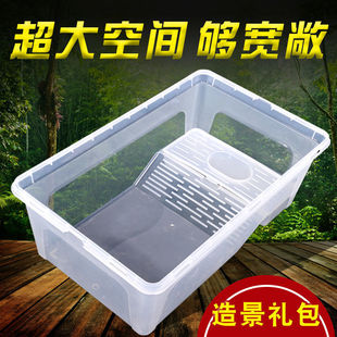 Turtle Tank with Terrace House Type Turtle Tank Household Brazilian Turtle Ecological Landscaping Tank Small Large Extra Large Pet Tank