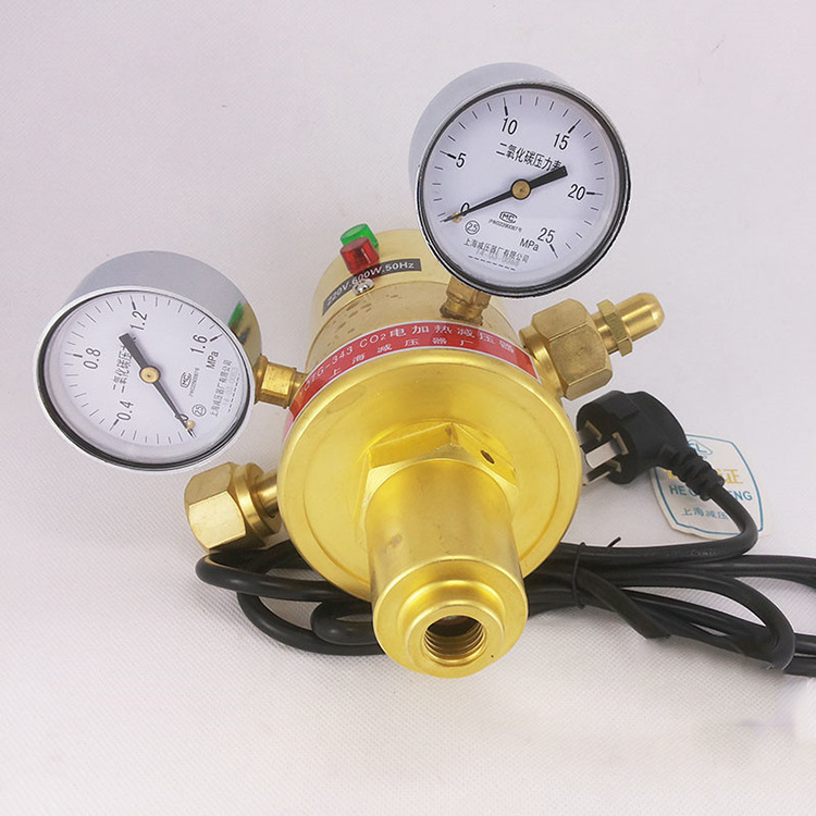 YQTG-343电加热式二氧化碳减压器 大流量减压阀压力表 减压器厂