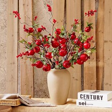 仿真花石榴花假花干花石榴果家居新年插花装饰年宵花仿真石榴摆饰