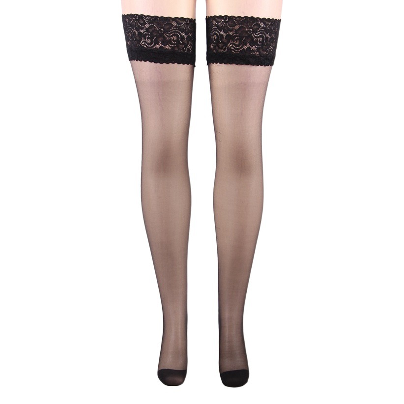 Suministro de comercio exterior sexy calcetines de encaje ancho alto-top Sling medias de mujer tentación de silicona antideslizante 3478