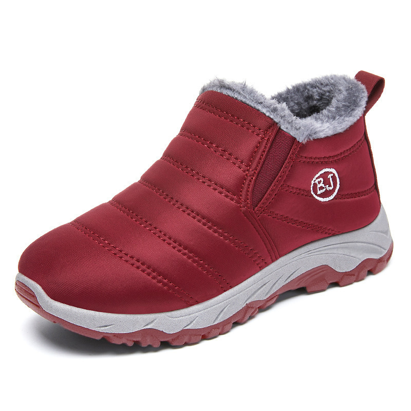 Zapatos de algodón 2024 invierno nuevas botas de algodón un cabello de mediana edad botas gruesas pareja calentadas botas de nieve