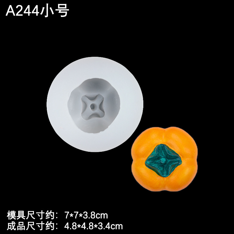 Gran tamaño pequeño caqui silicona molde creativo hornear decoración fondant chocolate cake accesorios aromaterapia vela