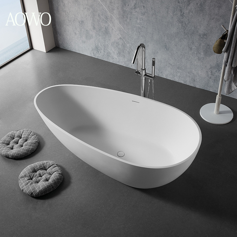 En stock mate bañera de piedra artificial independiente doble pareja ovalada bañera Villa Hotel bañera de piedra artificial