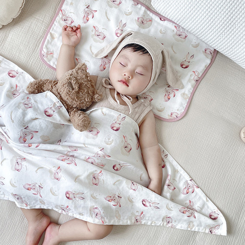 Babycotton gauze thin newborn baby swaddling blanket cover playmat wrap wrap baby carrier towel multi-purpose summer ins