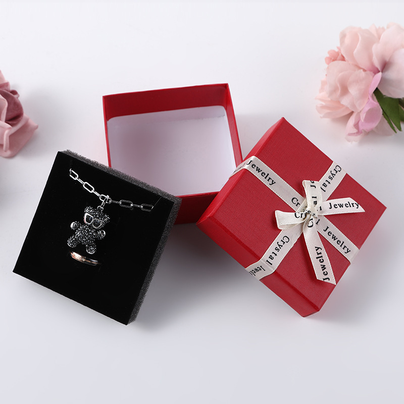 Nueva Carta inglesa arco cinta caja de joyería cumpleaños aniversario caja de regalo al por mayor impresión