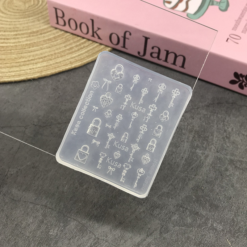 跨境批发蝴蝶结硅胶美甲模具立体链条串珠浮雕花纹穿戴甲装饰工具|undefined