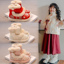 女童棉鞋2025汉服冬季儿童马面古风加绒雪地靴学生小女孩国风靴子