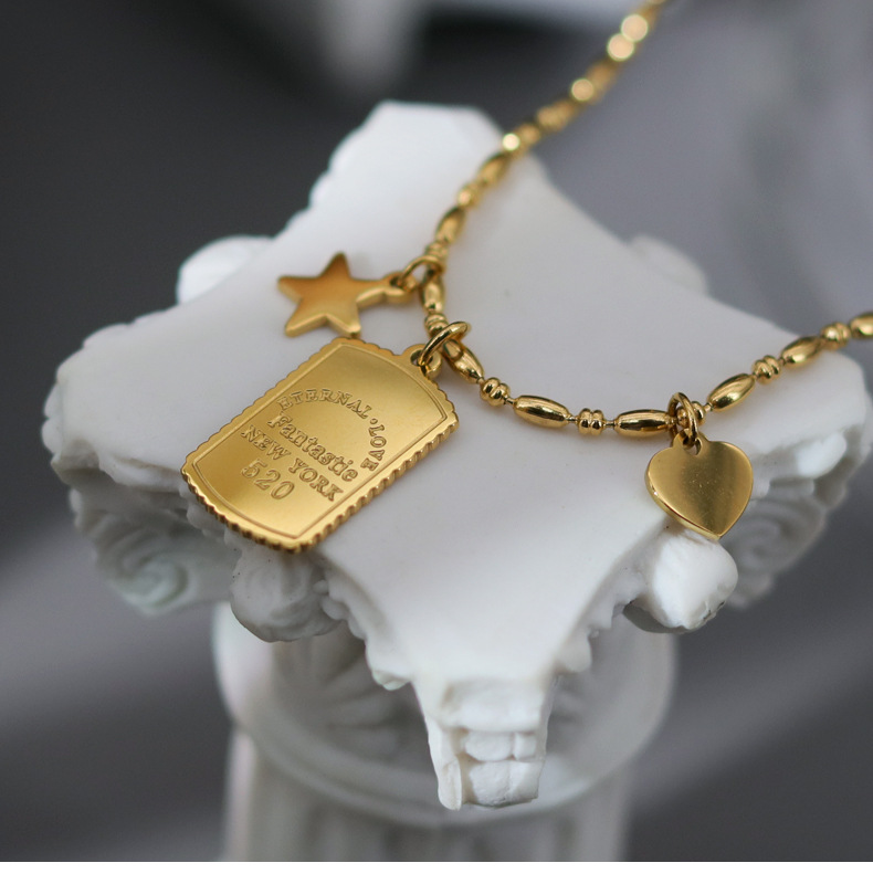 Fashion Geometric Titanium Steel Plating Pendant Necklace 1 Piece