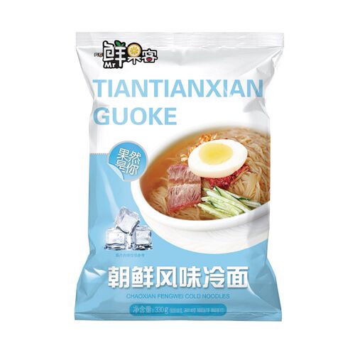 Korean Wheat Cold Noodles 330g Northeast Cold Noodles Yanji Korean Style Convenient Instant Snack Famous Cold Noodles