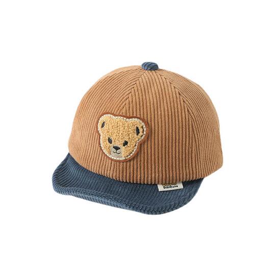 Cartoon baby hat, bear hat, Korean style spring, autumn and winter soft brim peaked cap for baby boys and girls baseball cap for travel