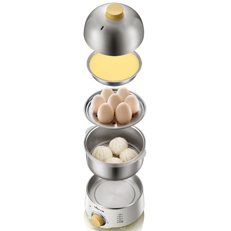 Little Bear Egg Boiler Double-layer Mini Smart Timed 304 Stainless Steel Egg Steamer Home Breakfast Artifact Steamed Noodles
