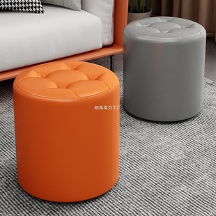 Small Stool for Home Use, Solid Wood Small Bench, Light Luxury High-End Style, Trendy Living Room Coffee Table Low Stool, Sturdy Shoe-Changing Stool for the Entrance