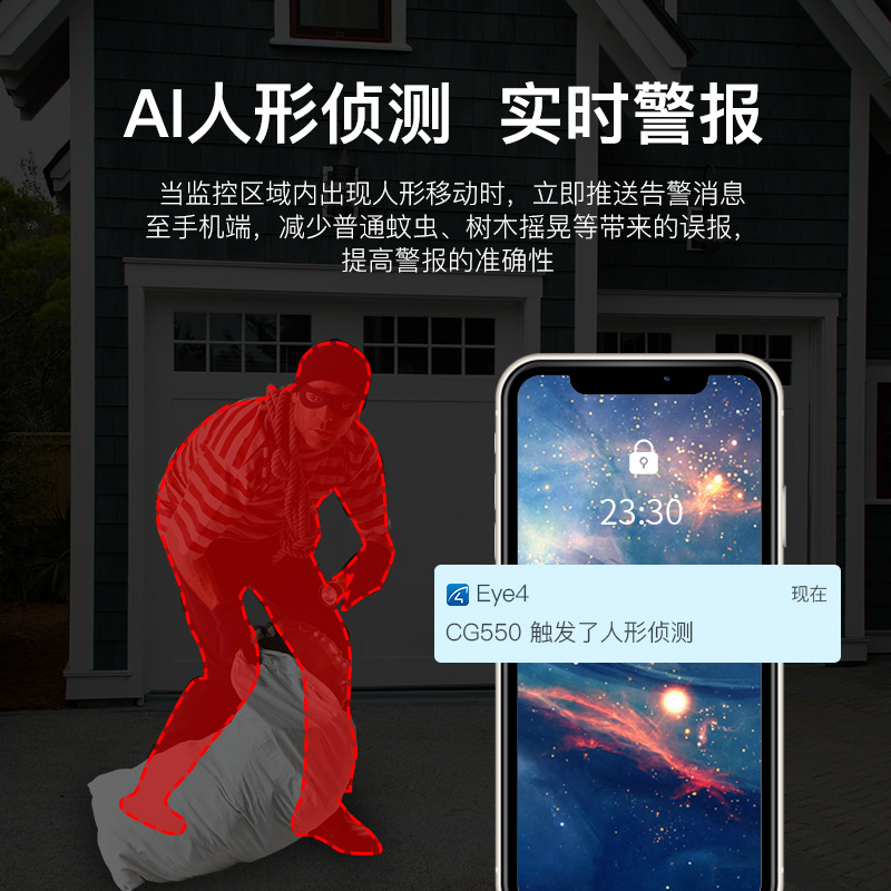 Cámara de monitoreo al aire libre 360 grados de visión nocturna HD al aire libre máquina de pistola impermeable