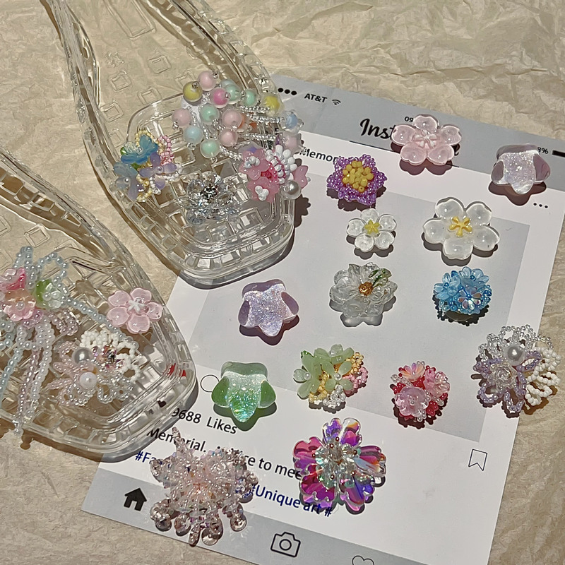 Korean Jelly Shoes Flower Ins Summer New Niche Light Luxury Accessories Clogs DIY Decorative Shoe Buckle