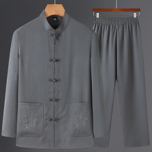 唐装男春夏装外套中国风中老年汉服老人衣服爸爸套装刺绣国潮风