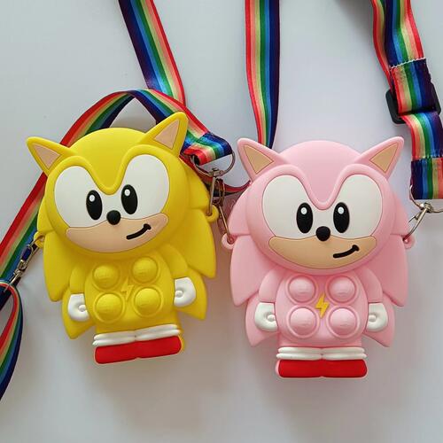 Cross-border new style rat exterminator bag hedgehog cartoon sonic silicone zero wallet fashion children's stress relief bag 