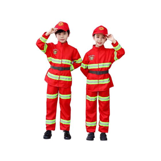 Children's Fireman Clothing Kindergarten Parent-Child Small Fireman Games Role Playing Clothes Professional Experience