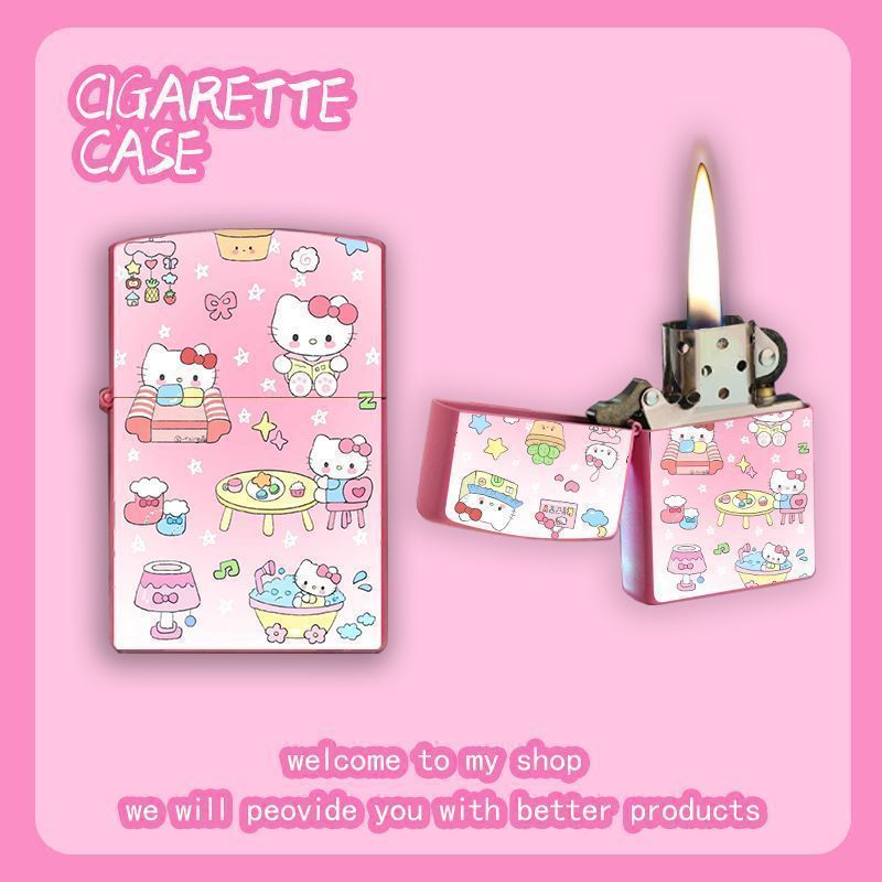 【多平台代发】新款可爱卡通hellokitty煤油打火机高颜值防风网红|undefined