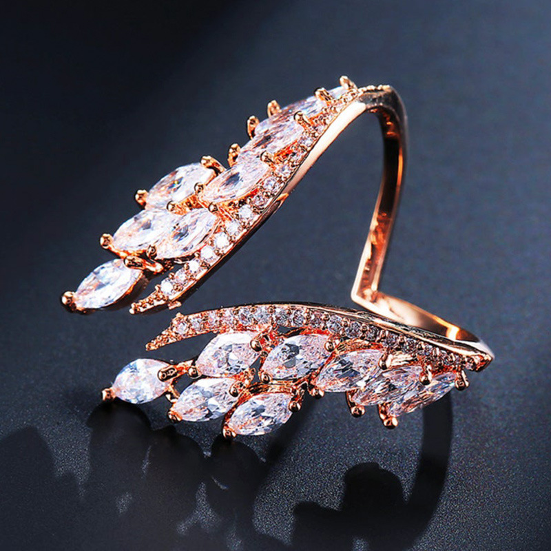 Sieraden set ring en oorbellen engelenvleugels verstelbaar dames_voghion.com
