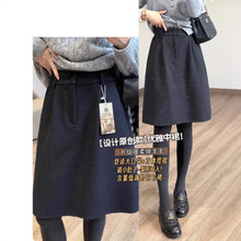 靓小靓【原创】藏肉花苞中裙 羊毛半身裙简约通勤短裙秋冬毛呢裙