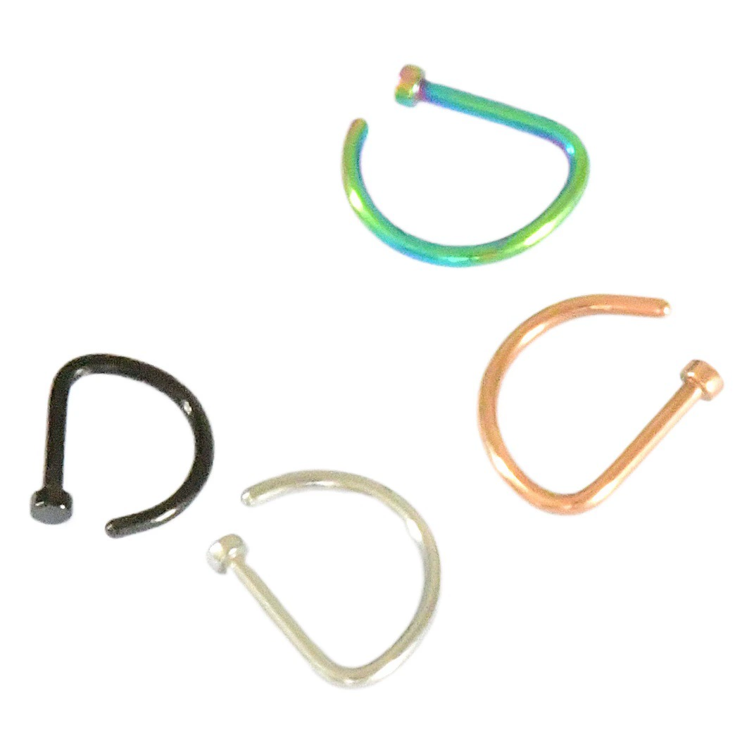 Трансграничный источник из нержавеющей стали D-типа простое американское индивидуальное кольцо для носа, неперфорированные украшения, поддельное кольцо для ногтей и губ в носу