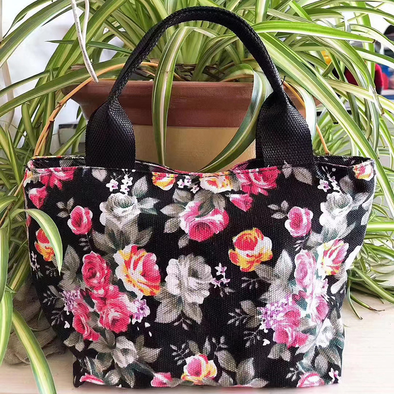 热卖包邮三八妇女母亲节手提黑色小碎花包中老年活动赠品会销礼品