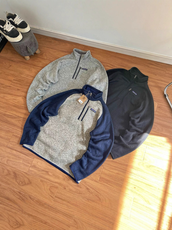 Pata Better Sweater 1/4 Outdoor Knitted Pullover Half-Zip Fleece Warm Sweatshirt for Men and Women
