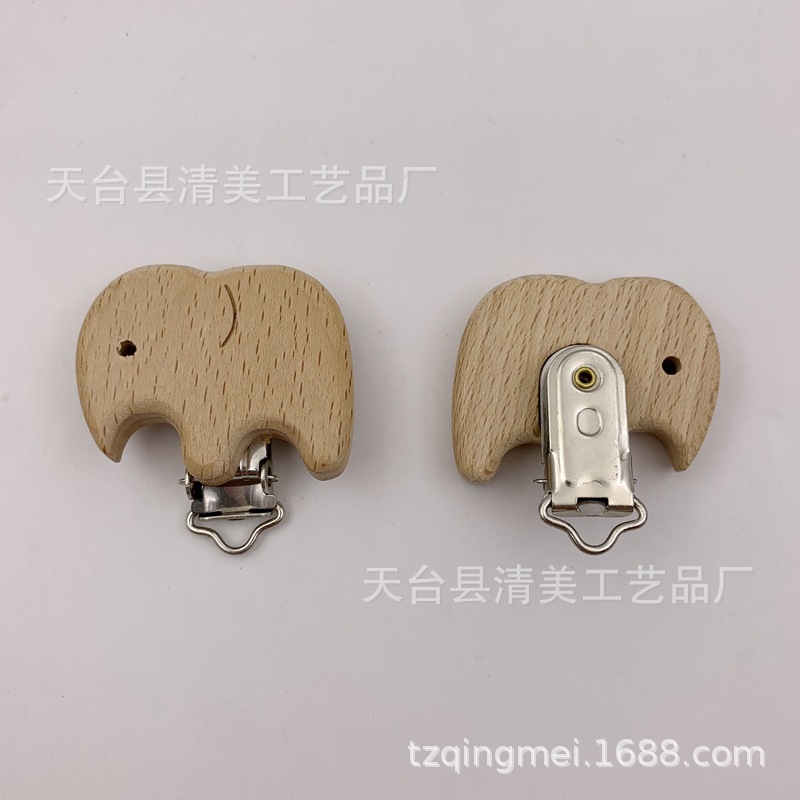 Clip de chupete de animales de dibujos animados de haya/clip de leche en polvo para calmar la cadena de chupete anti-pérdida