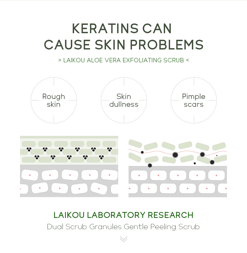 Laikou Aloe Vera Body Scrub 350g, a wholesale supplier of pore-cleansing and keratinizing skin care products undefined