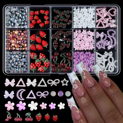 nail art resin decorations, Dırnaq bəzəkləri - 15-piece-mixed-decoration-set-04