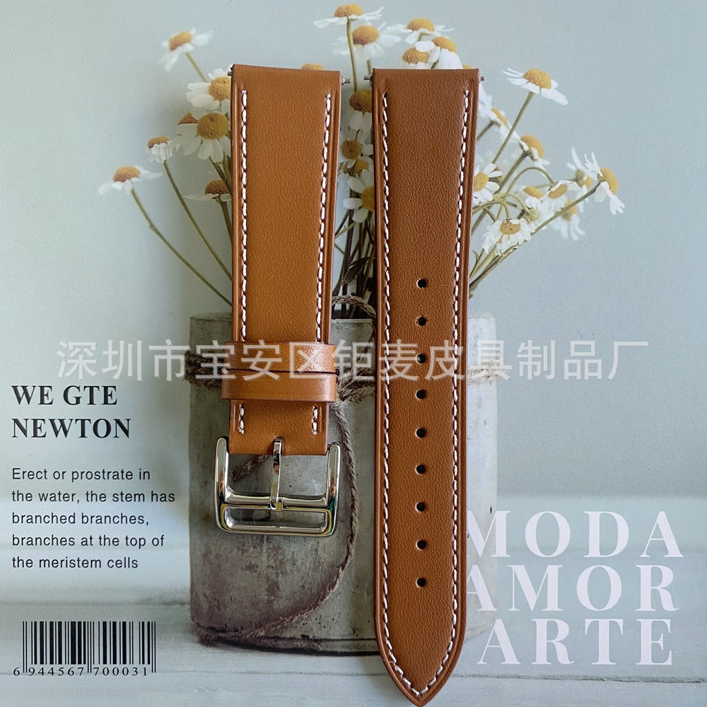 Aplicable a Huawei GT1/2 Samsung Galaxy watt4/5/6 correa de cuero de doble cara 18mm20mm