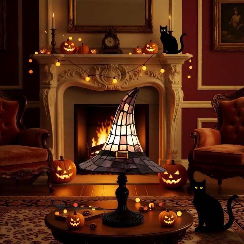 Cross-Border New Halloween Witch Hat Resin Table Lamp Creative Night Light Home Decoration Ornament Atmosphere Lamp Gothic Style Cross-Border New Halloween Witch Hat Resin Table Lamp Creative Night Light Home Decoration Ornament Atmosphere Lamp Gothic Style